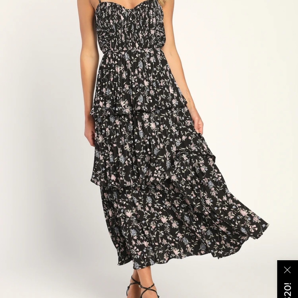 lulus floral tiered dress